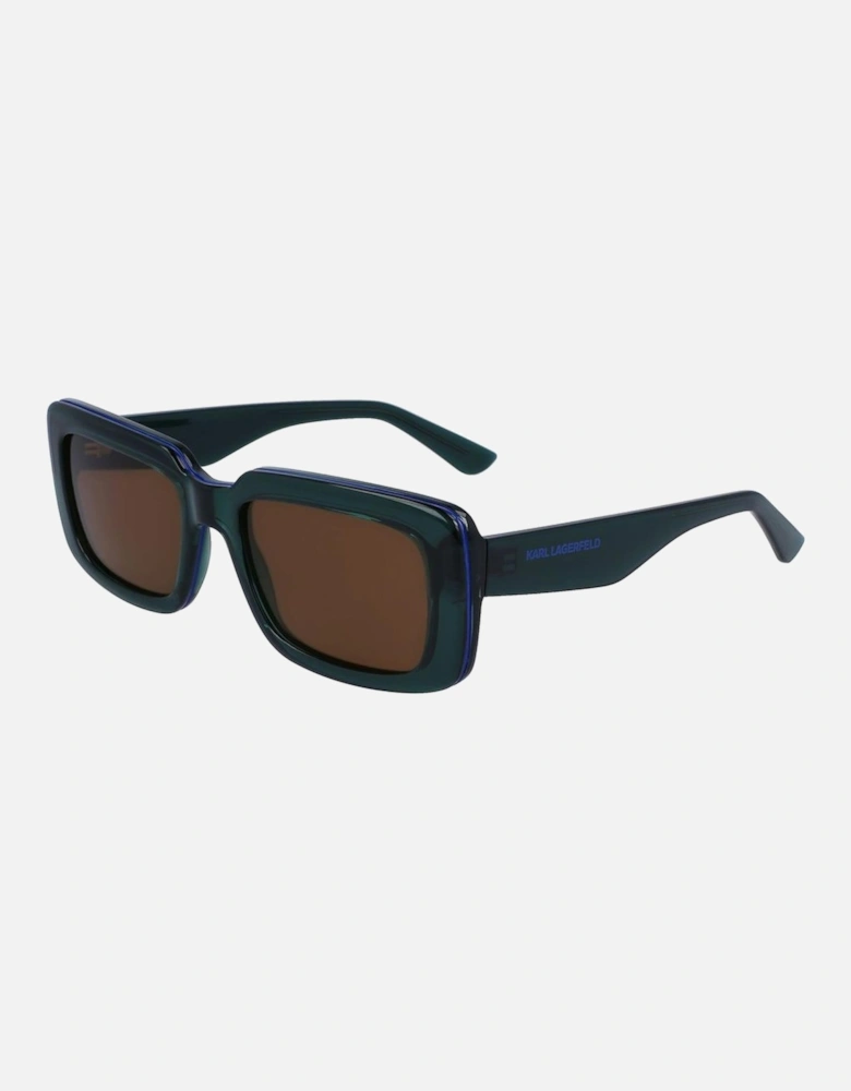 Injected Bracelet Watch with Green Dial Unisex Sunglasses