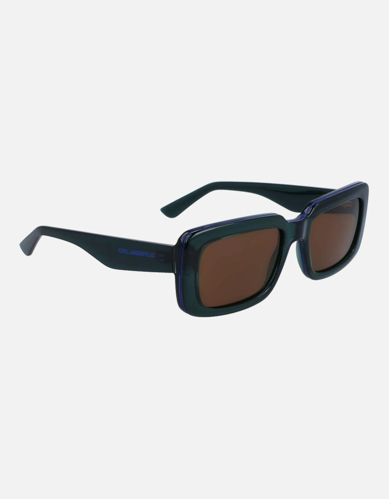 Injected Bracelet Watch with Green Dial Unisex Sunglasses