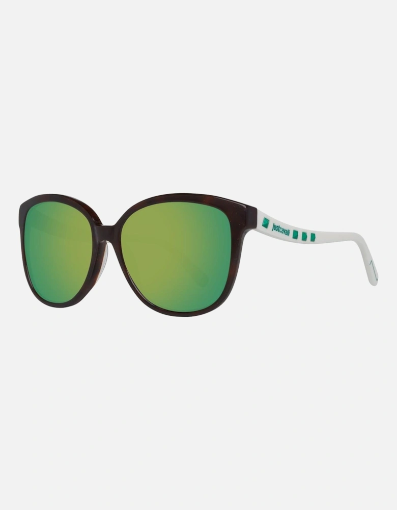Butterfly Style Mirrored Lens Sunglasses Women - Brown