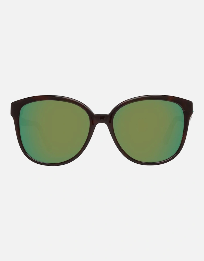 Butterfly Style Mirrored Lens Sunglasses Women - Brown