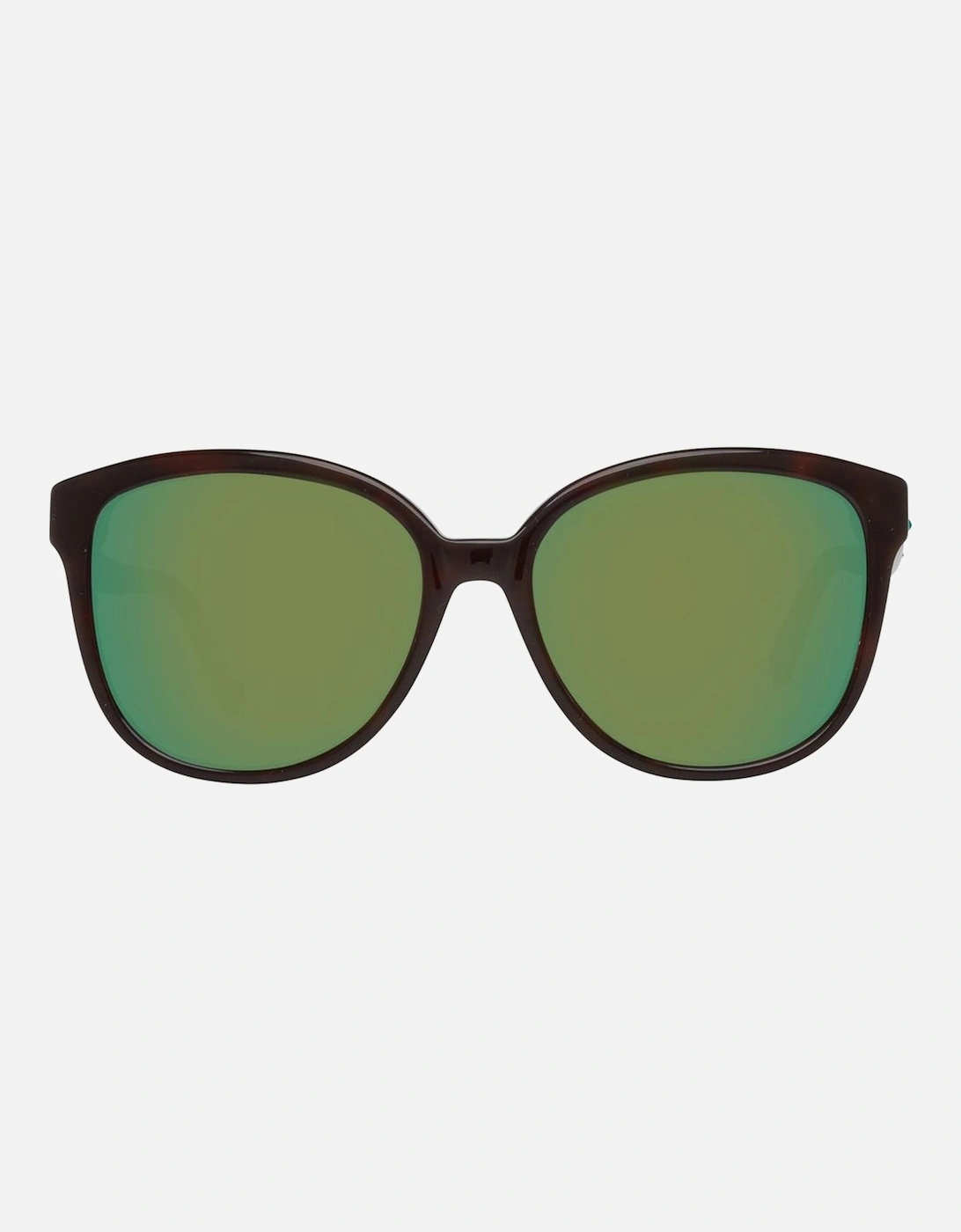 Butterfly Style Mirrored Lens Sunglasses Women - Brown