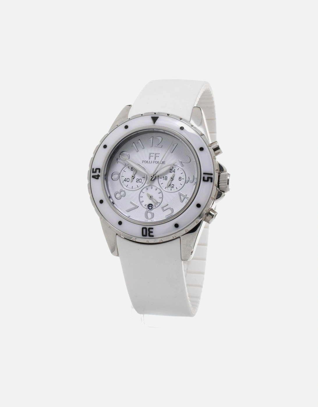 Stainless Steel Quartz Watch with Silicone Bracelet Women - White, 3 of 2