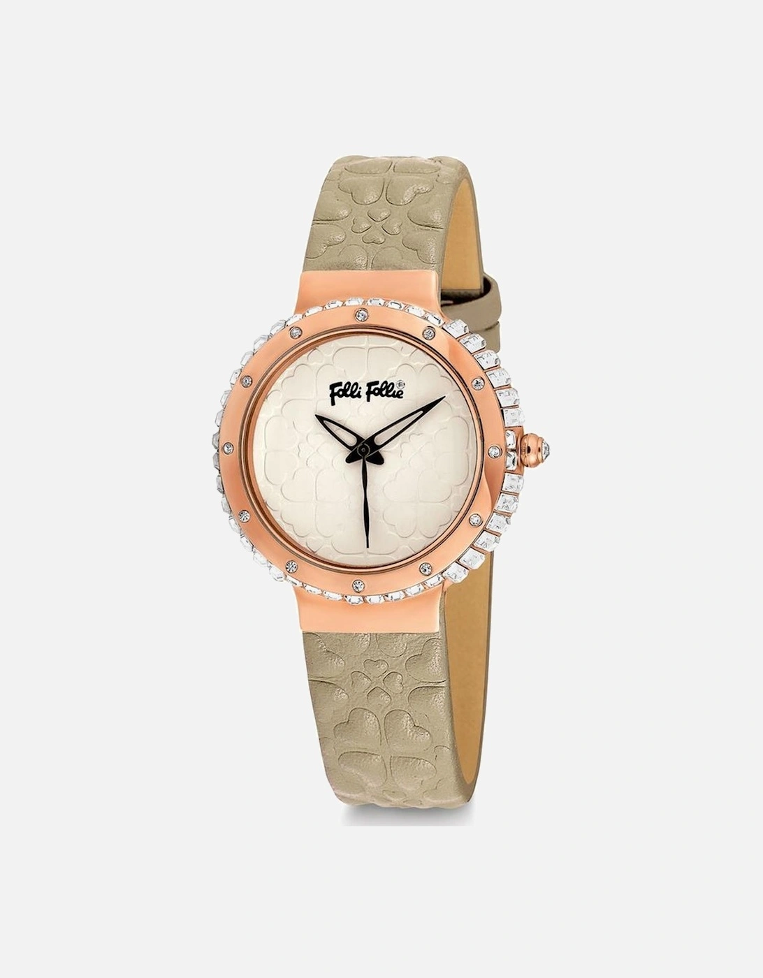 Steel Case Quartz Analog Watch with Leather Bracelet Women - Beige, 2 of 1