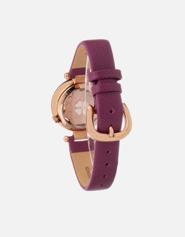 Quartz Analog Stainless Steel Case Watch Women - Purple Watches