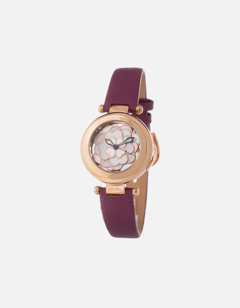 Quartz Analog Stainless Steel Case Watch Women - Purple Watches