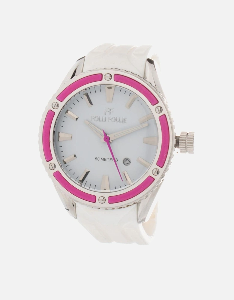 Quartz Stainless Steel Case Analog Watch Women - White Watches