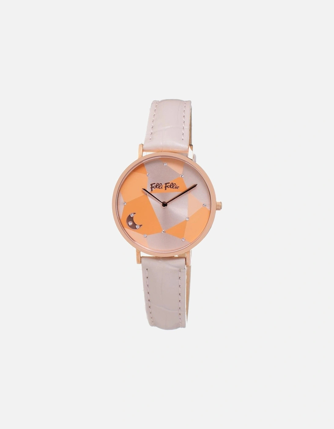 Stainless Steel Quartz Analog Leather Strap Watch Women - Beige, 3 of 2