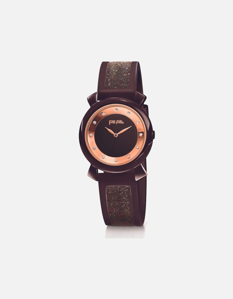 Stainless Steel Quartz Analog Watch Women - Brown Watches