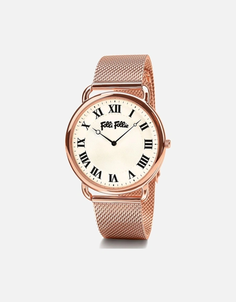 Quartz Analog Steel Watch with Mineral Glass Women - Rose Gold Watches
