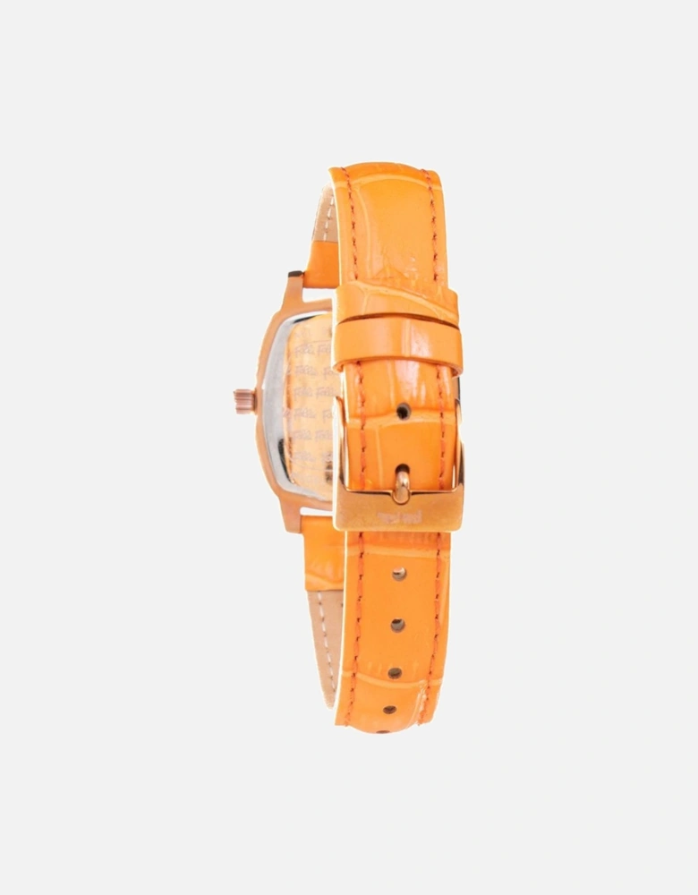Stainless Steel Quartz Analog Watch Women - Orange Watches