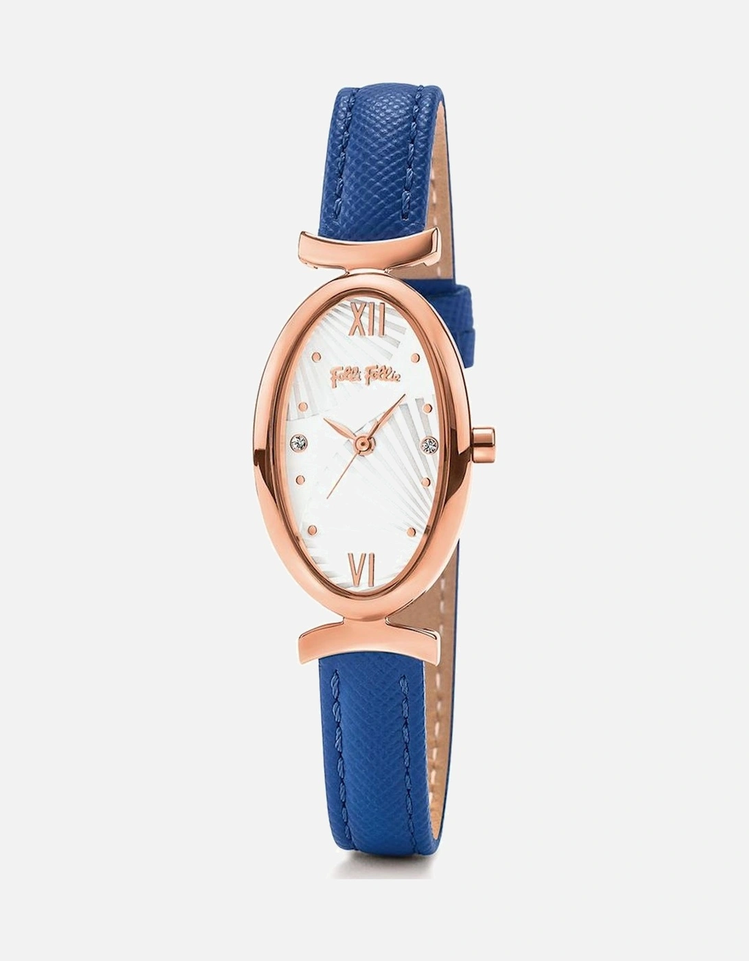 Quartz Analog Stainless Steel Case Leather Bracelet Watch Women - Blue, 2 of 1