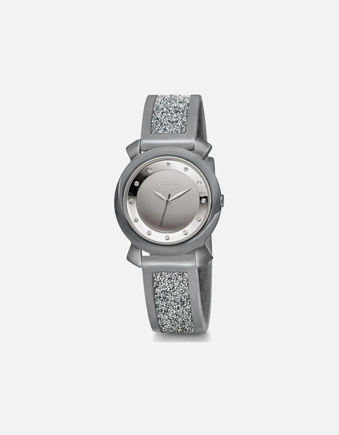 Stainless Steel Quartz Analog Watch with Leather Bracelet Women - Gray, 2 of 1