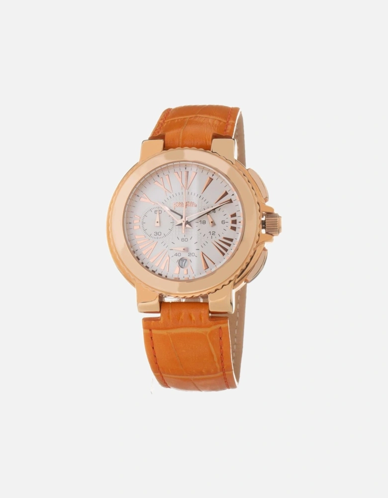 Stainless Steel Quartz Analog Leather Watch Women - Orange Watches