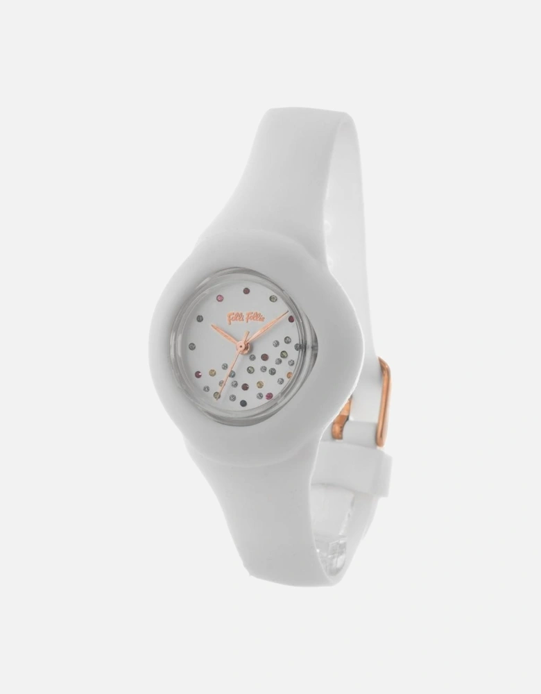 Quartz Analog Watch with Silicone Bracelet Women - Black Watches