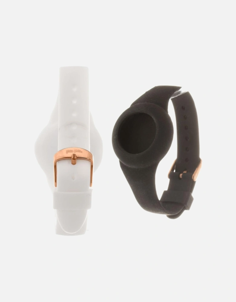 Quartz Analog Watch with Silicone Bracelet Women - Black Watches