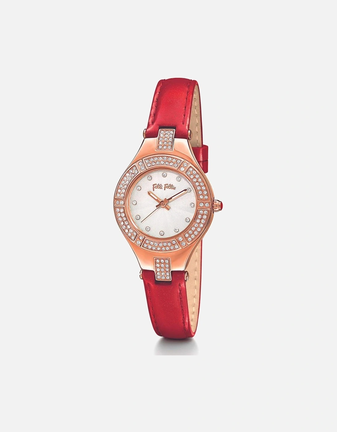 Quartz Analog Stainless Steel Watch with Leather Strap Women - Red, 2 of 1