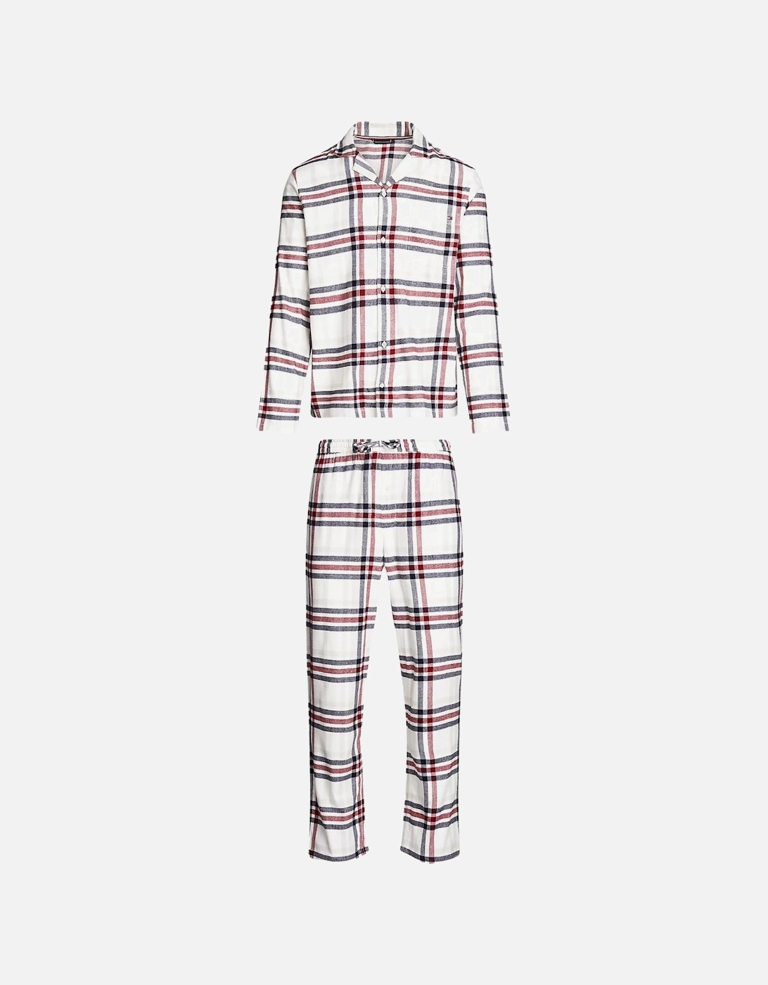 Tommy Hilfiger Men's Tartan Flannel Pyjama Set, Heritage Plaid Ivory - White - Size: L