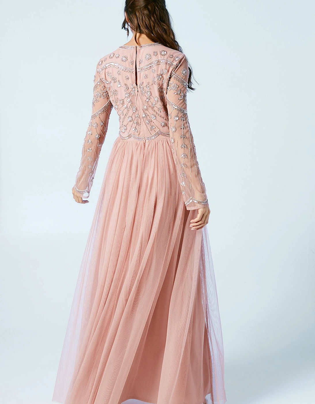 Boho Embellished Mesh Two In One Bridesmaid Dress