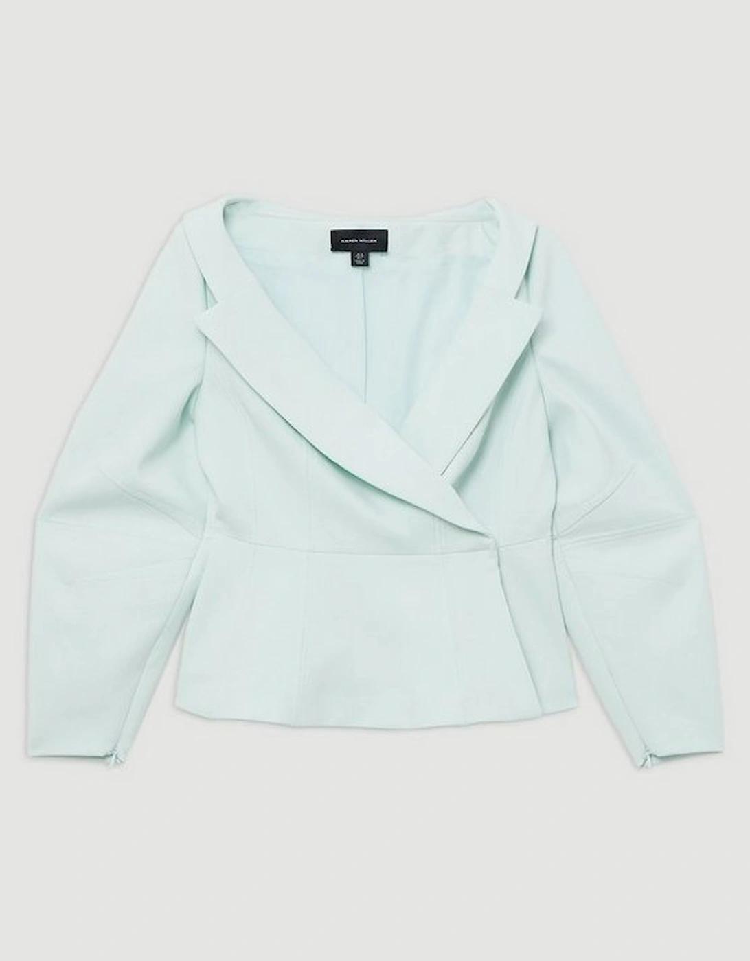 Compact Stretch Tailored Asymmetric Peplum Jacket