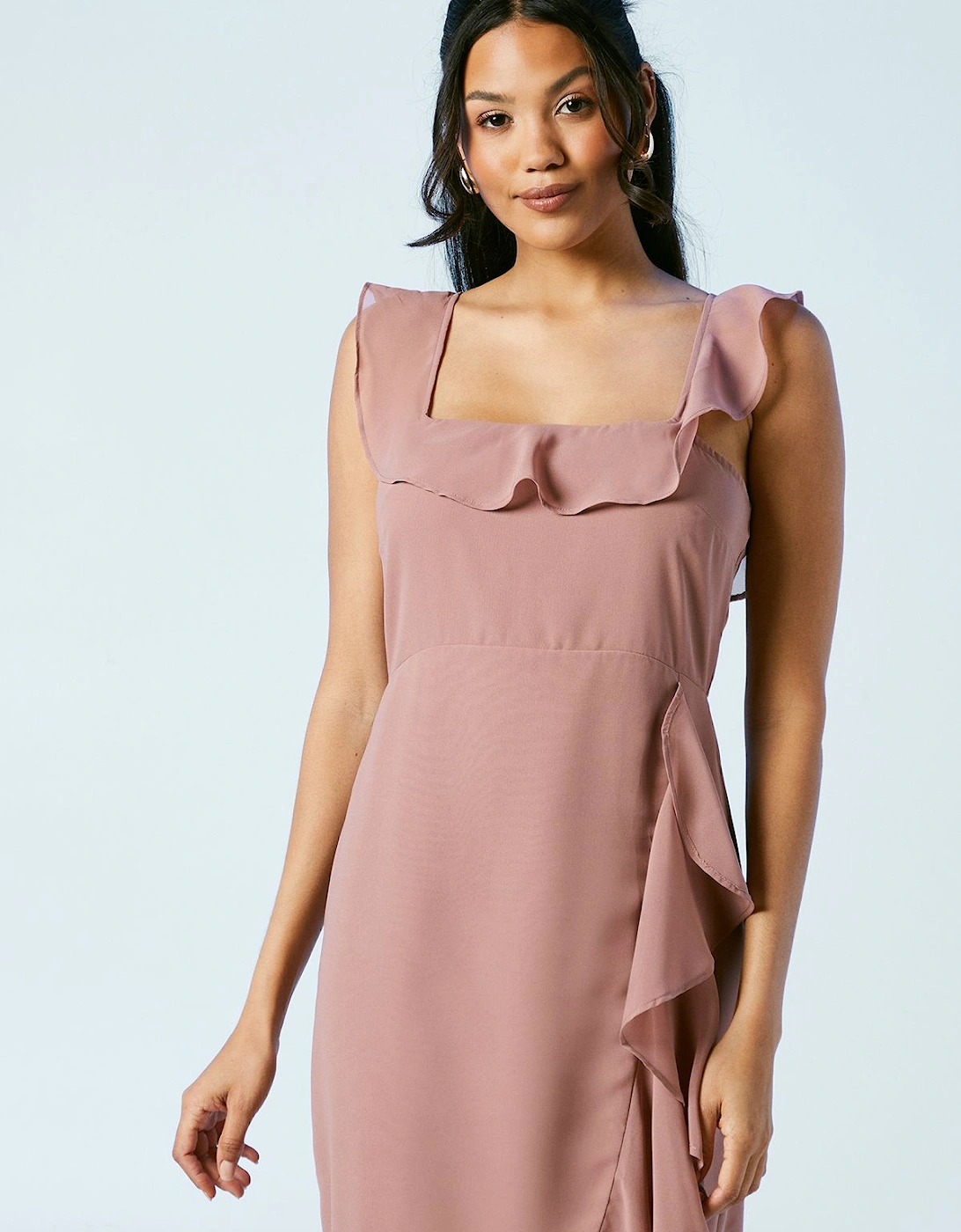 Ruffle Detail Bridesmaid Maxi Dress