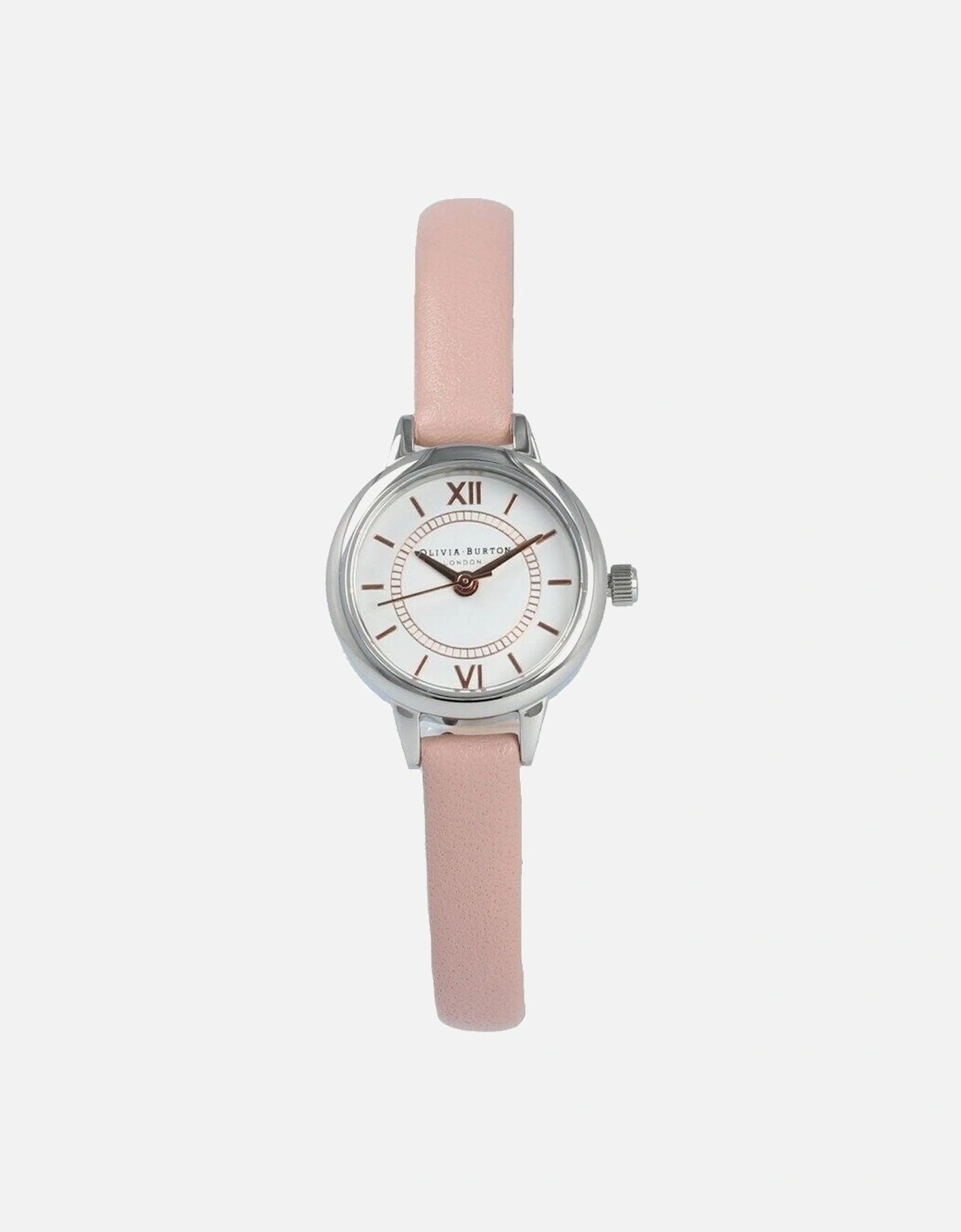 Quartz Stainless Steel Case Synthetic Leather Strap Watch Women -, 2 of 1