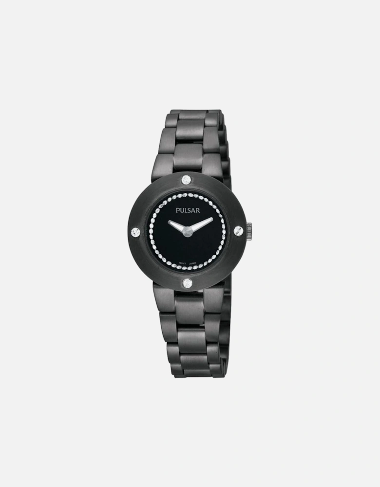 Stainless Steel Analog Quartz Watch Women - Black Watches