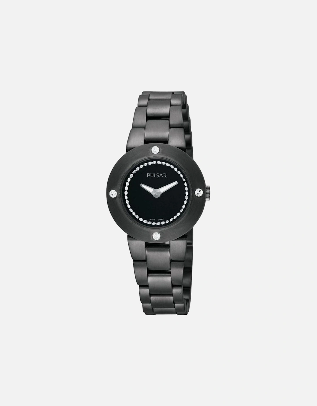 Stainless Steel Analog Quartz Watch Women - Black Watches, 2 of 1