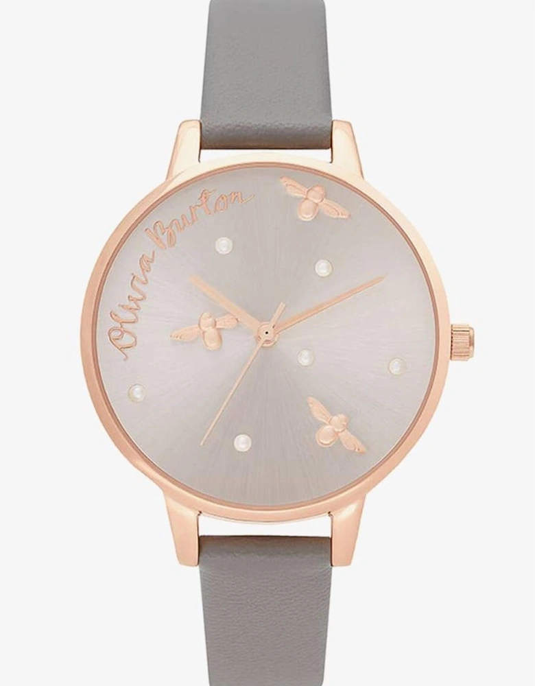 Stainless Steel Quartz Analog Watch with Synthetic Leather Bracelet
