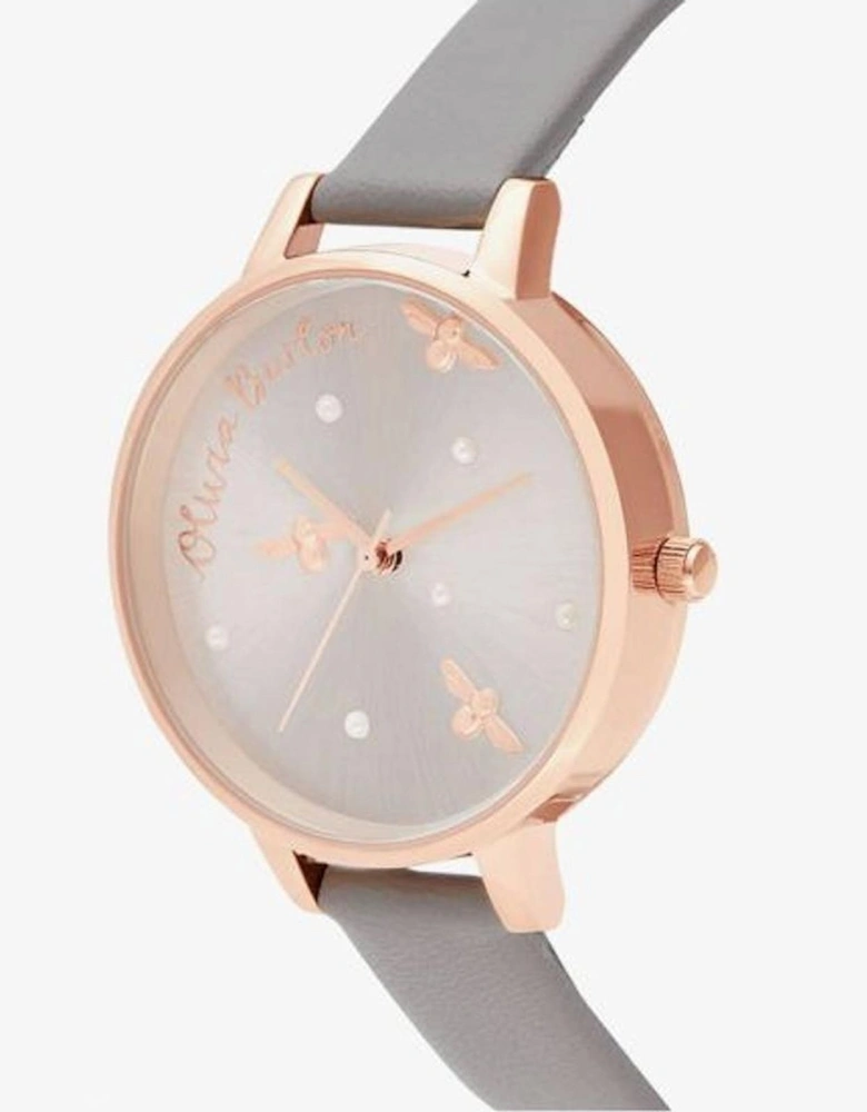 Stainless Steel Quartz Analog Watch with Synthetic Leather Bracelet