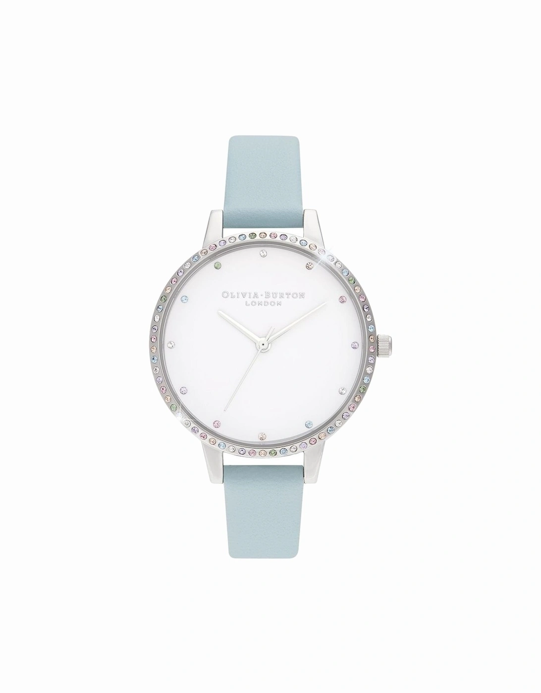 Stainless Steel Quartz Analog Watch with Rhinestone Dial Women - Blue, 3 of 2