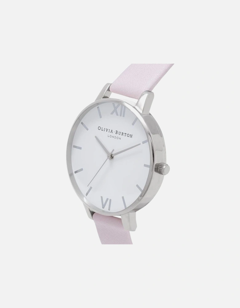 Stainless Steel Quartz Watch with Synthetic Leather Strap Women -