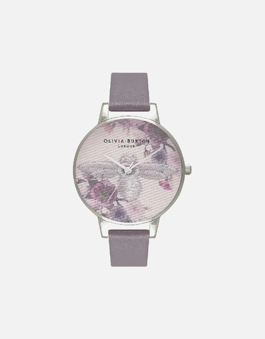 Stainless Steel Quartz Analog Watch with Floral Dial Women - Gray, 3 of 2