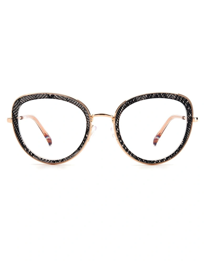 Metal Bracelet Watch with Black Nude Dial Women - Bicolor Frames
