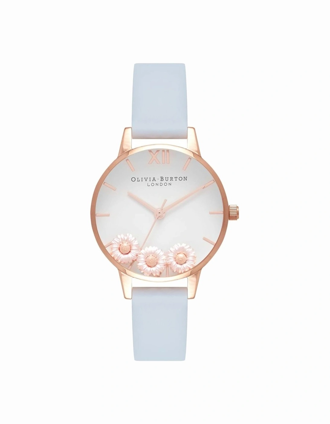 Floral Motif Quartz Analog Watch with Synthetic Leather Strap Women -, 2 of 1