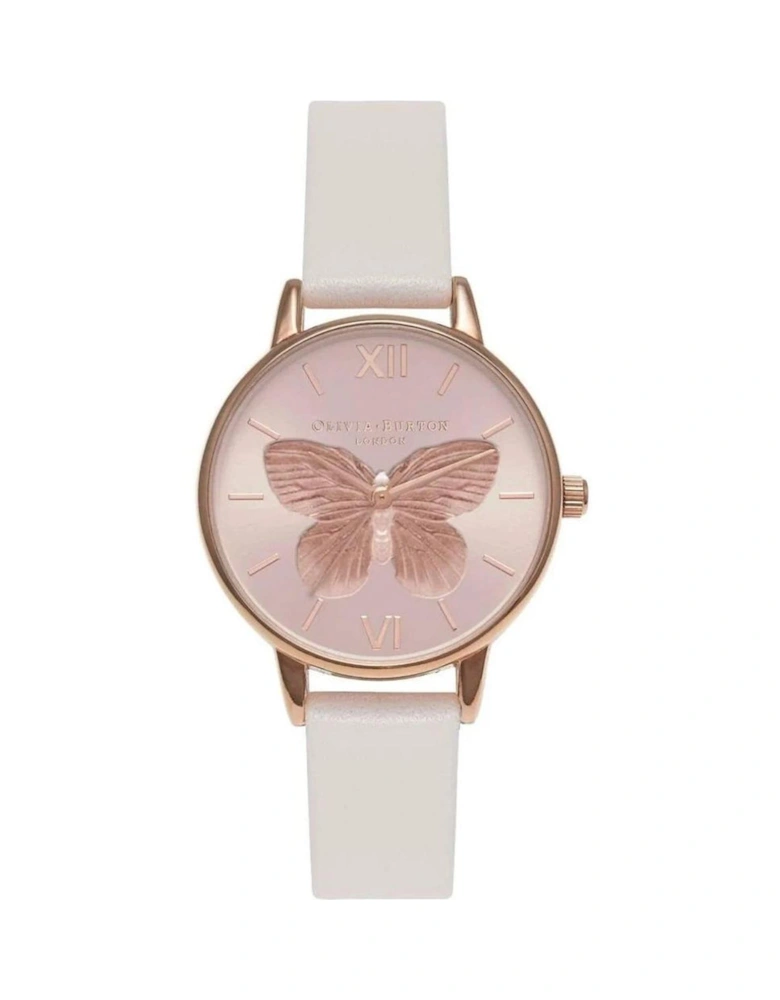 Quartz Stainless Steel Analog Watch with Bee Motif Women - White