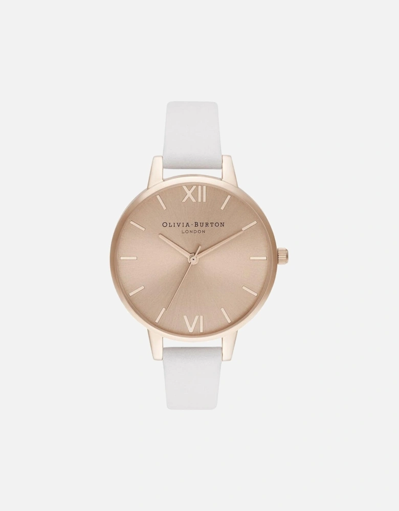 Quartz Analog Stainless Steel Watch with Synthetic Leather Bracelet