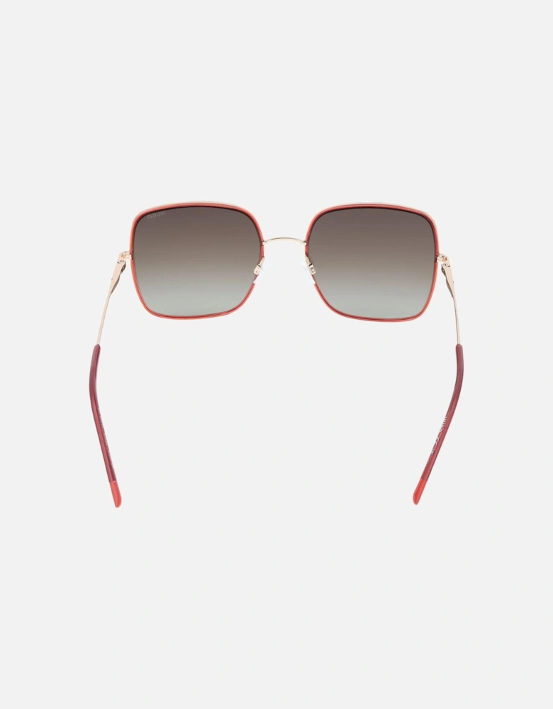 Metal Square Full-Rim Gradient Sunglasses Women - Red