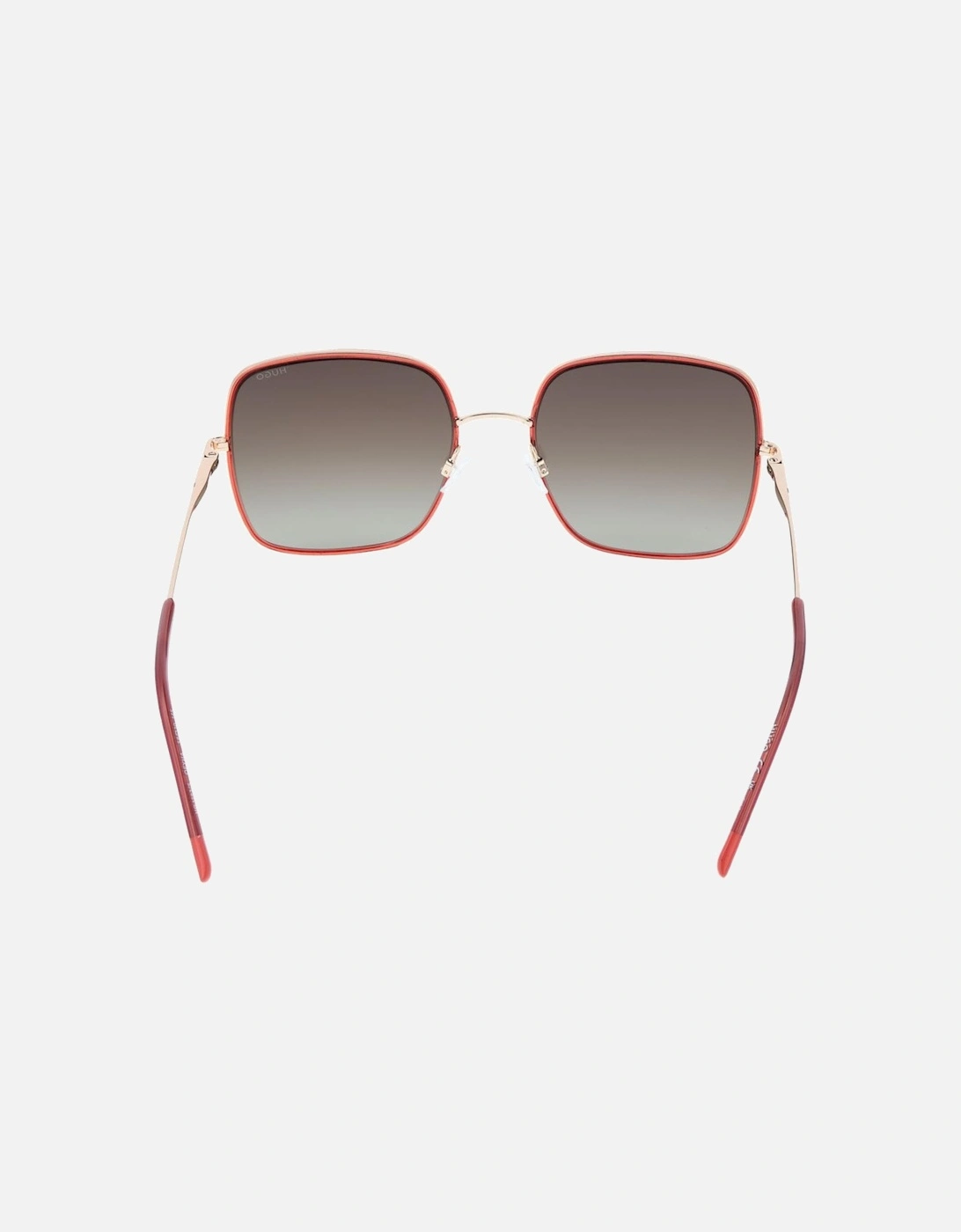 Metal Square Full-Rim Gradient Sunglasses Women - Red