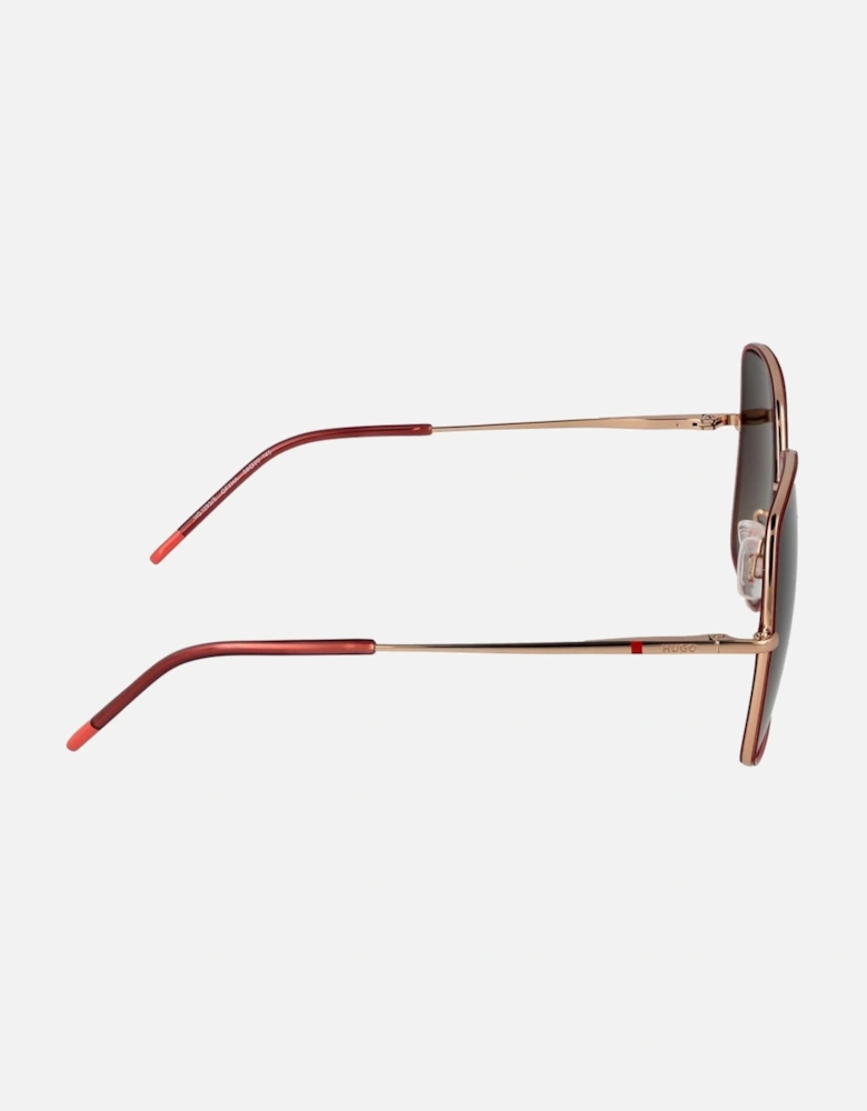 Metal Square Full-Rim Gradient Sunglasses Women - Red