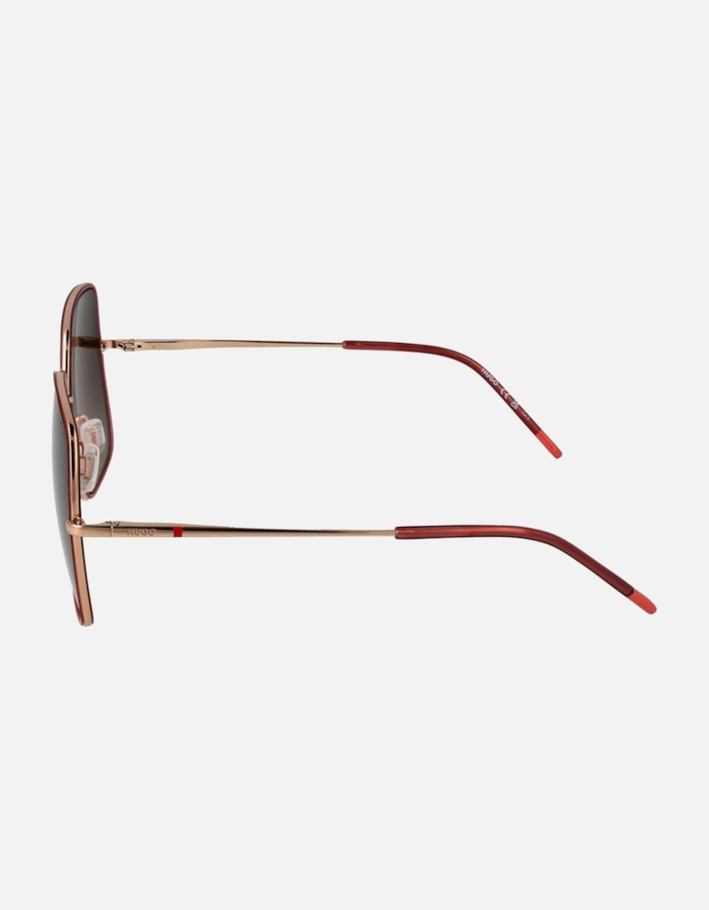 Metal Square Full-Rim Gradient Sunglasses Women - Red
