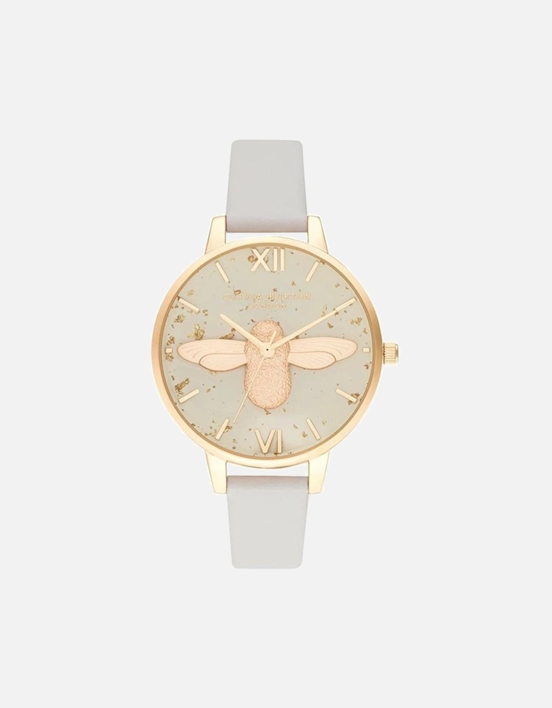 Stainless Steel Quartz Analog Watch with Synthetic Leather Bracelet