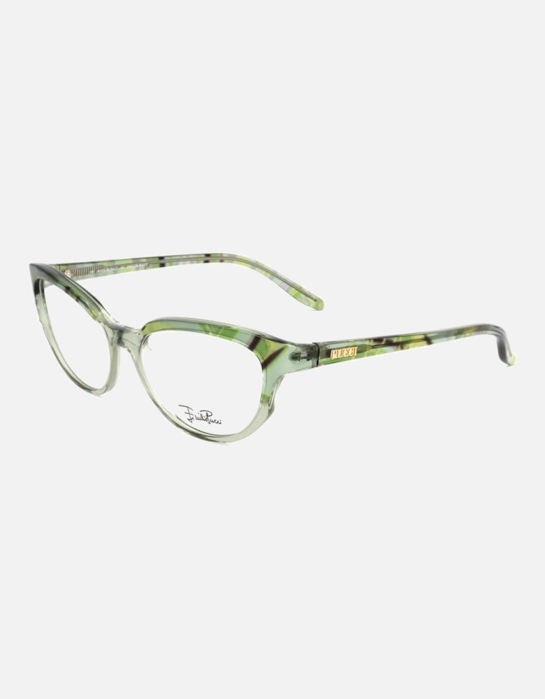 Printed Green Plastic Glasses Women Frames