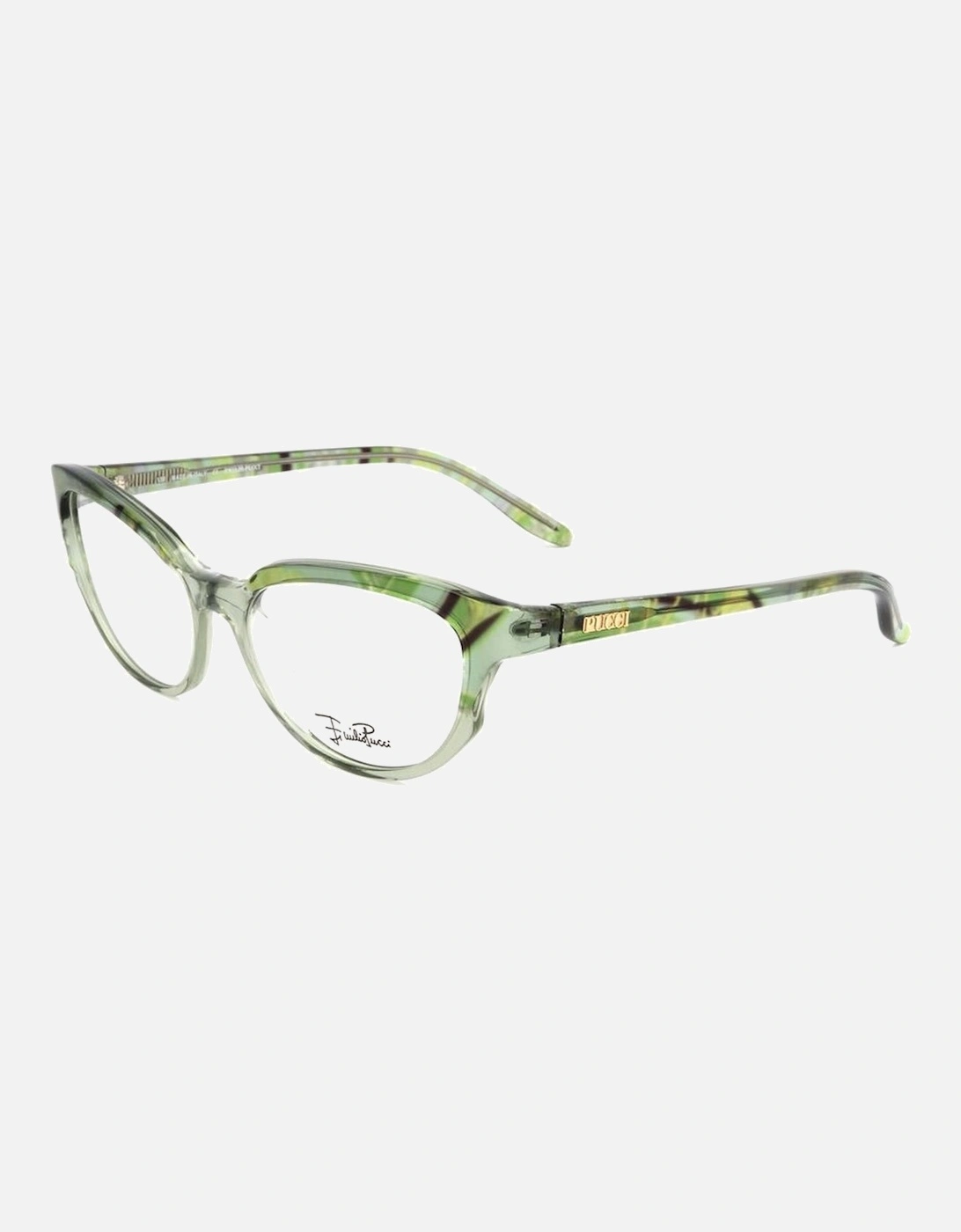 Printed Green Plastic Glasses Women Frames, 4 of 3
