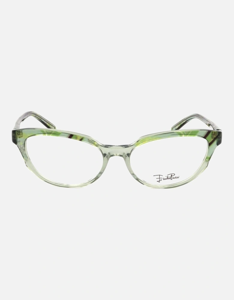 Printed Green Plastic Glasses Women Frames