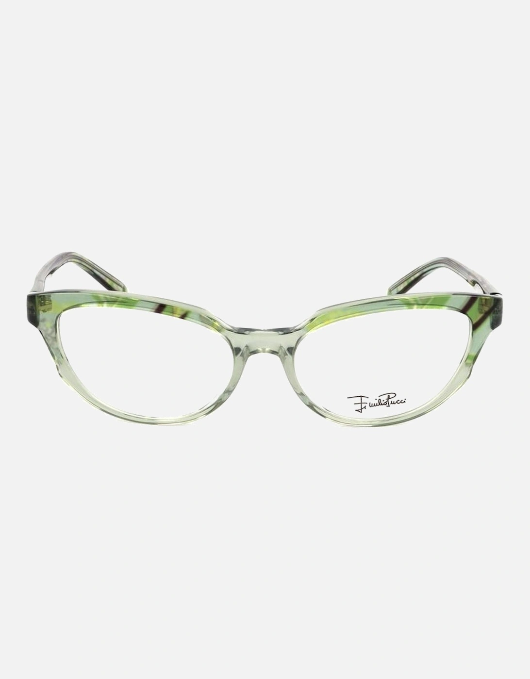 Printed Green Plastic Glasses Women Frames