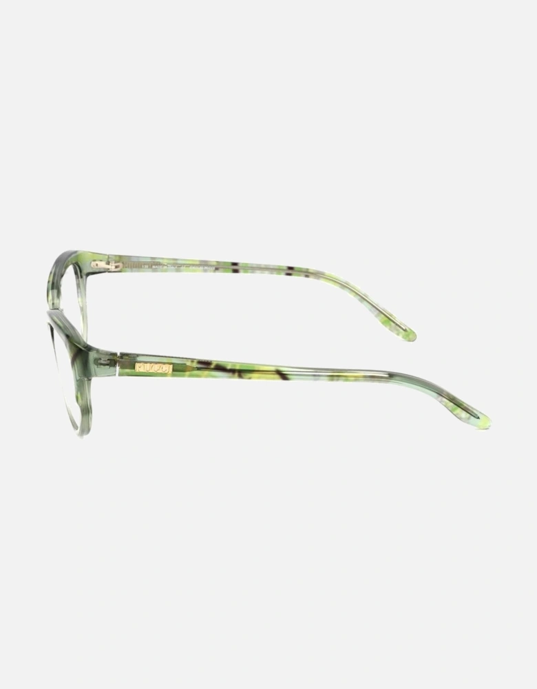 Printed Green Plastic Glasses Women Frames