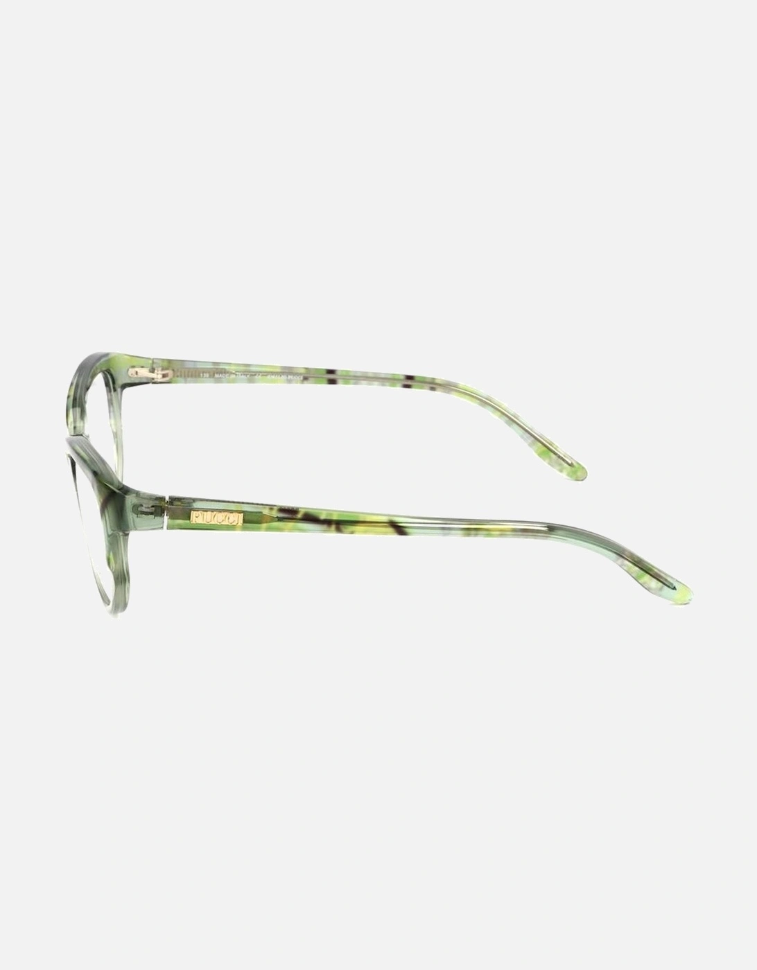 Printed Green Plastic Glasses Women Frames