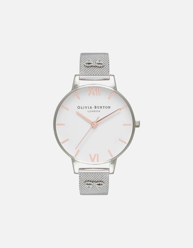 Quartz Stainless Steel Analog Watch with Sliding Clasp Women - Silver