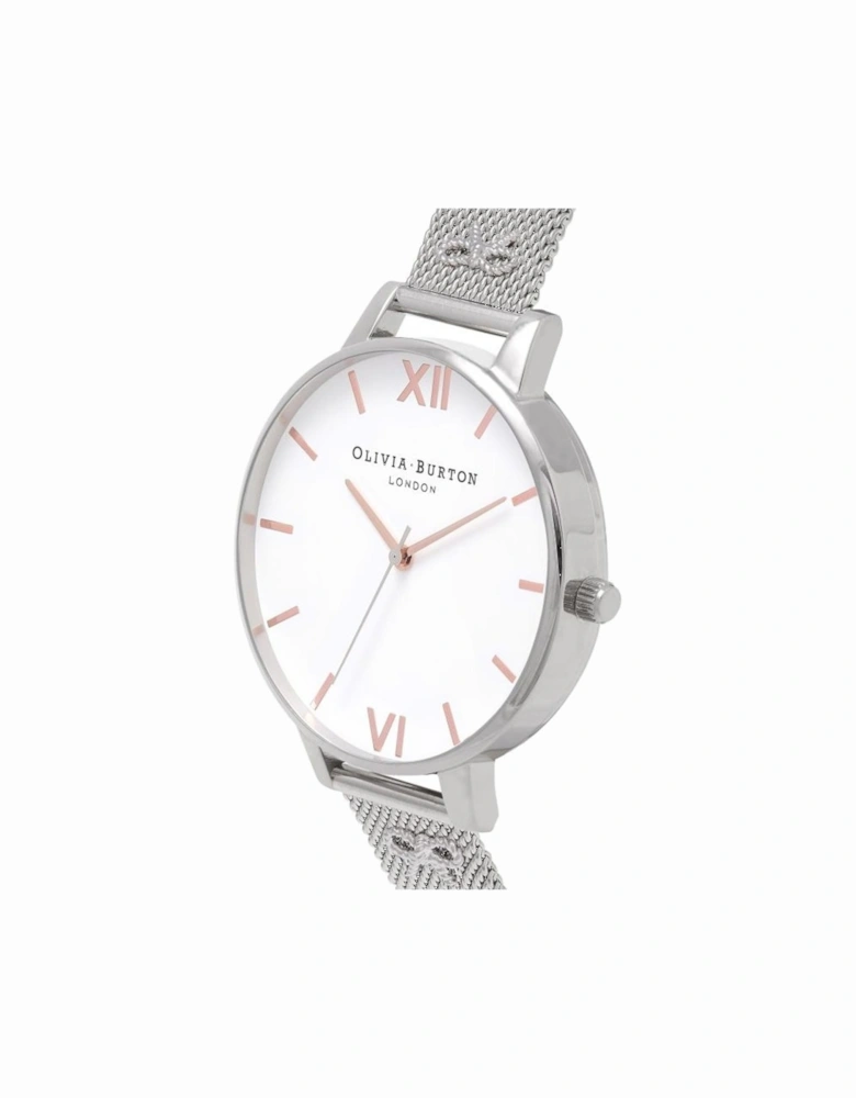 Quartz Stainless Steel Analog Watch with Sliding Clasp Women - Silver