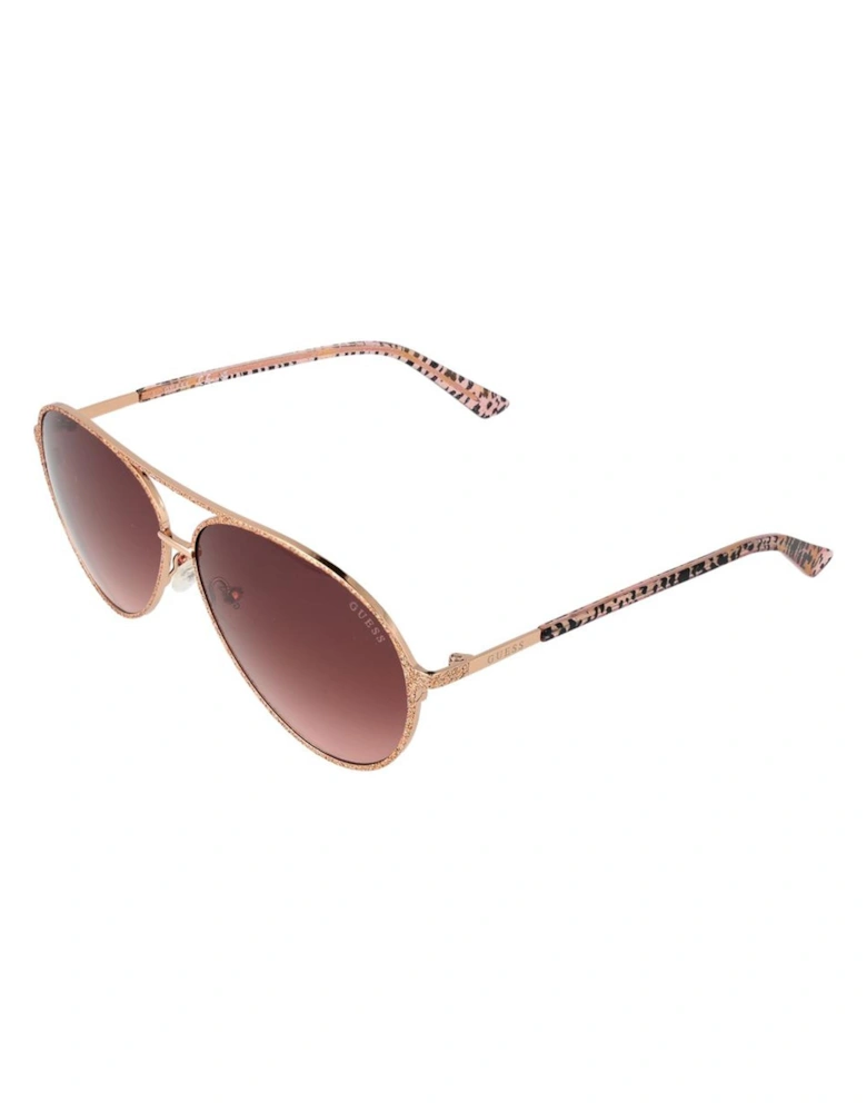 Mirrored Gradient Aviator Sunglasses Women - Rose Gold